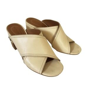See by Chloe Women's EUR Sz 40 Cream Crisscross Strap Mule Slides Sandals US 9.5